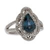 Orianne Platinum Sapphire and Diamond Ring with GIA Certificate