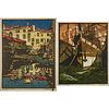 WILLIAM S. RICE Two color woodblock prints