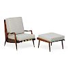 PHIL POWELL Lounge chair and ottoman