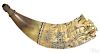 Scrimshaw powder horn, dated 1775