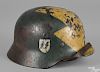 German WWII M40 SS zig-zag camouflage helmet