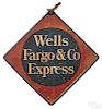 Wells Fargo & Co Express cardboard sign