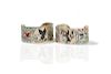 Two J.I. Livingston Inlaid Sterling Silver Cuffs