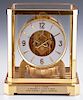 Jaeger LeCoultre Atmos Brass and Glass Mantle Clock, Serial # 470132,  1960-1980, the base with a brass plaque "Hans E