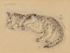 Léonard Tsuguharu Foujita (French/Japanese, 1886-1968)  Two Plates from A Book of Cats:  Chat endormie allongé (Aholiba)
