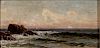 Alfred Thompson Bricher (American, 1837-1908)  Rocky Shore with Distant Sailboats