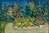 Stojan Aralica (Yugoslavian, 1883-1980)  Summer Landscape with House and Garden