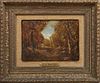 Attr. to Narcisse Diaz (1807-1876), "Walking Through the Woods," oil on canvas, presented in a gilt and gesso frame with a li