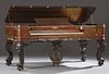 Chickering Carved Rosewood Square Grand Piano, c. 1882, Serial # 68601, with an iron sounding board, with 88 keys, on massive