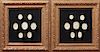 Two Groups of Plaster Intaglios," 19th c., each with seven intaglios, in gilt shadowbox frames, (2 Pcs.), H.- 6 1/2 in., W.- 