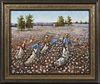 Betty Swearengen (Philipp, Mississippi), "The Cotton Pickers," 20th c., oil on canvas, signed lower left "Betty S.", artist's