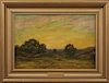 John Franklin Earhart (1853-1938), "Landscape," 1912, oil on canvas, signed and dated lower left, presented in a wide gilt fr