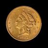 A United States 1854 Liberty Head: Small Date $20 Gold Coin