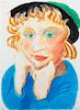 * David Hockney, (British, b. 1937), Celia with Green Hat, 1984