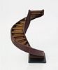 STAINED WOOD MODEL OF A STAIRCASE