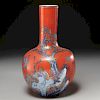 Chinese iron red ground porcelain vase