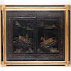 Early Chinese framed coromandel panel