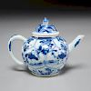 Chinese blue and white lidded tea or wine pot