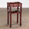 Chinese carved hardwood two-tier stand