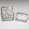 (2) Chinese silver cigarette cases incl. Wang Hing
