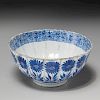 Old Chinese blue and white porcelain bowl
