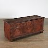 Charles I style carved dated coffer