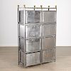 Campaign style steel and brass storage unit