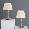 Pair signed Buccellati silver candlestick lamps