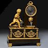Charles X bronze animated fountain mantel clock