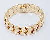 14K YELLOW GOLD WOVEN BRAIDED LINK STYLE BRACELET