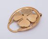 14K YELLOW GOLD HORSESHOE AND FOUR-LEAF CLOVER MONEY CLIP