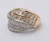 LUCA CARATI 18K YELLOW AND WHITE GOLD AND DIAMOND RING