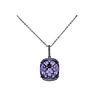 14K Gold Diamond Purple Gemstone Pendant Necklace
