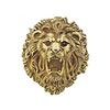 Large 18k Gold Ruby Lion Head Pendant  Brooch 