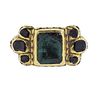 18K Gold Emerald Amethyst Ring