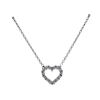 18K Gold Diamond Open Heart Pendant Necklace