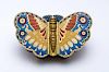 FINE AND RARE SWISS GOLD AND MULTI-COLORED ENAMEL BUTTERFLY MUSIC BOX, GENEVA, BY PIQUET AND MEYLAN
