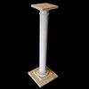 Mid Century White Marble Pedestal. Needs cleaning and has a few small nicks. Measures 38-1/2" H, 8"