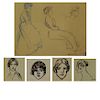 STEINLEN, Theophile. Lot of 5 Works on Paper.