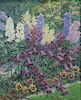 WILLIAMS, Robert F. Oil on Canvas. Flower Garden,