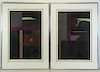 NEVELSON, Louise. Two (2) "Aquatints" Series Color
