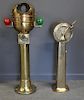 Antique Brass Ships Binnacle Together with a Brass