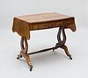 REGENCY ROSEWOOD, SIMULATED ROSEWOOD, AND YEWWOOD-BANDED SOFA TABLE