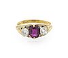 An Edwardian Yellow Gold, Ruby and Diamond Ring, 4.30 dwts.