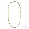 18kt Gold and Platinum Rope Necklace and Bracelet