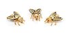 A Collection of Yellow Gold and Enamel Fly Motif Pins, 5.60 dwts.