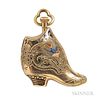 Whimsical Antique 14kt Gold and Enamel Pocket Watch