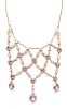 An Antique Yellow Gold, Amethyst and Pearl Necklace, 18.85 dwts.