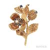 18kt Gold, Sapphire, and Diamond Chestnut Brooch, Tiffany & Co.