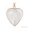 18kt Gold and Glass Heart Pendant, Steuben